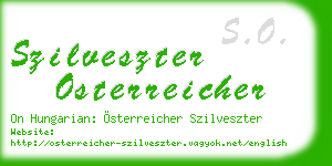 szilveszter osterreicher business card