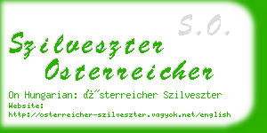 szilveszter osterreicher business card